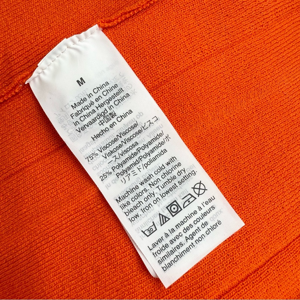 J. Crew Pleated Sweater Skirt Orange Sz M NWT - Picture 6 of 8